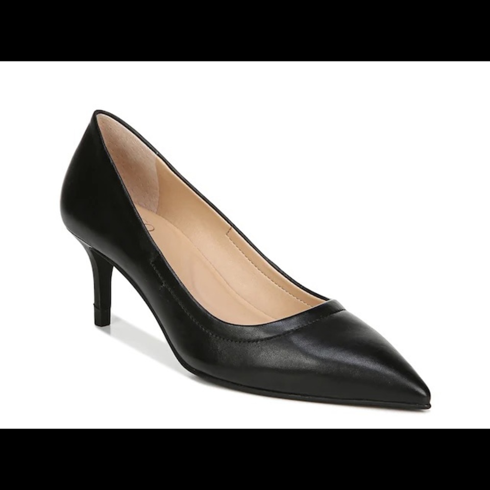 Franco Sarto Trolley Black Leather Heels size 8